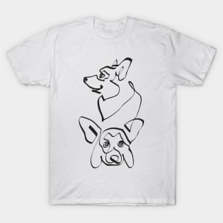 Abstract line Corgi T-Shirt